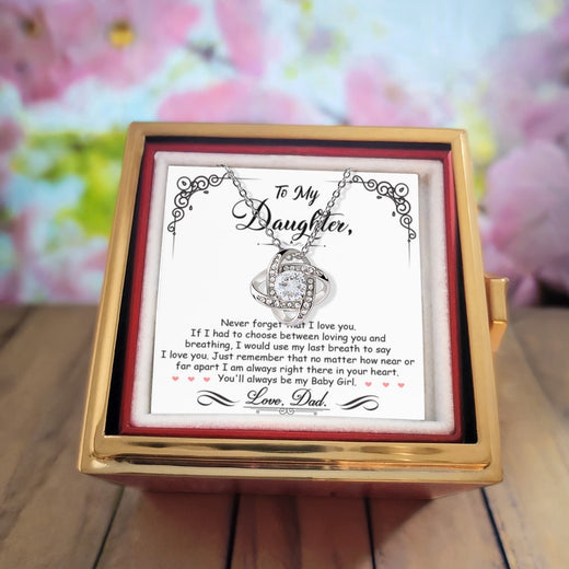 Breathing Interlocking - Daughter Birthday Necklace with Rose Box